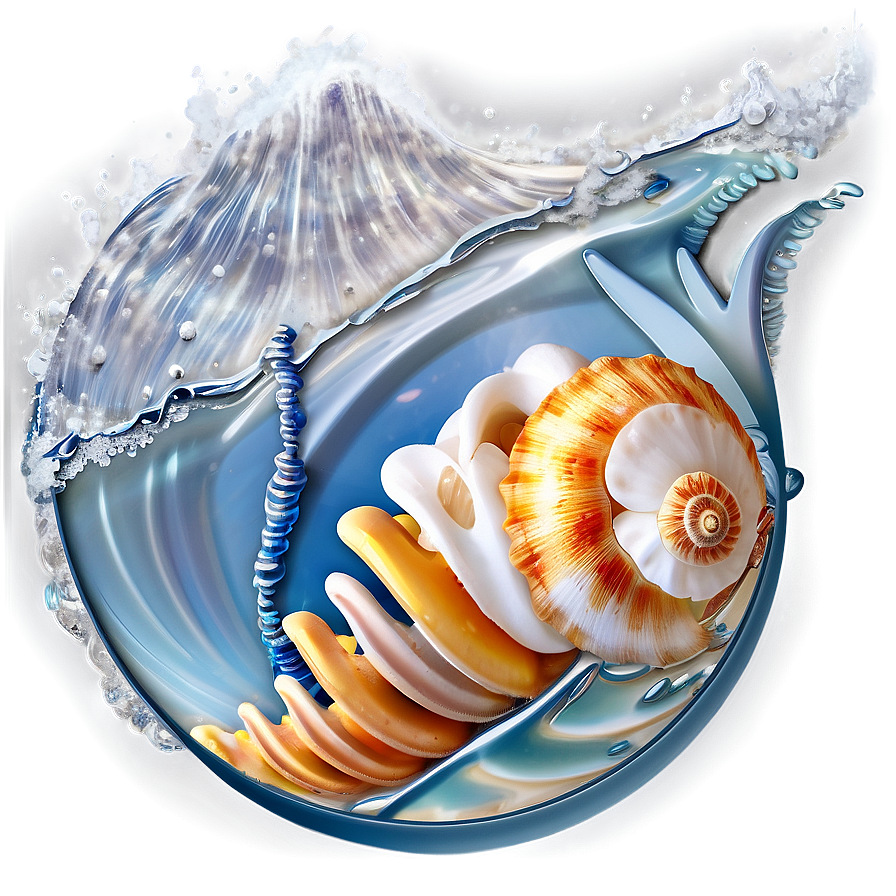 Shells In Ocean Waves Png Jud20 PNG image