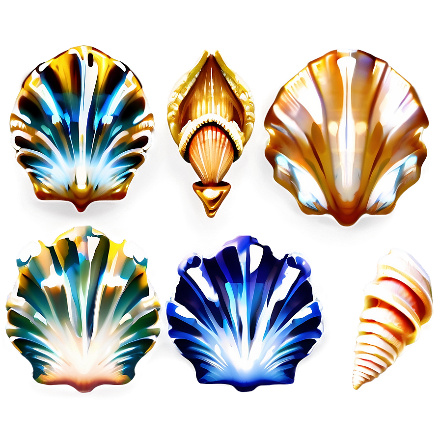 Shells With Sea Waves Png Ewx PNG image