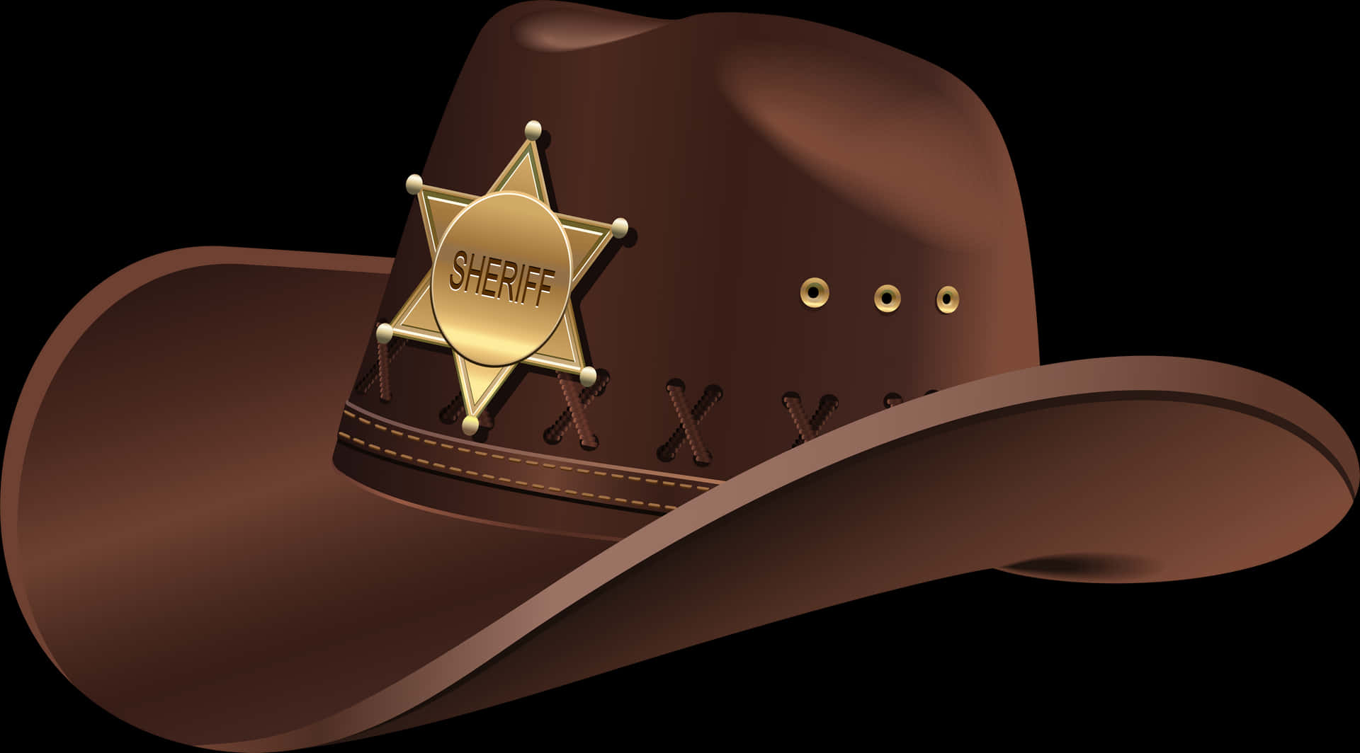 Sheriff Cowboy Hat Illustration PNG image