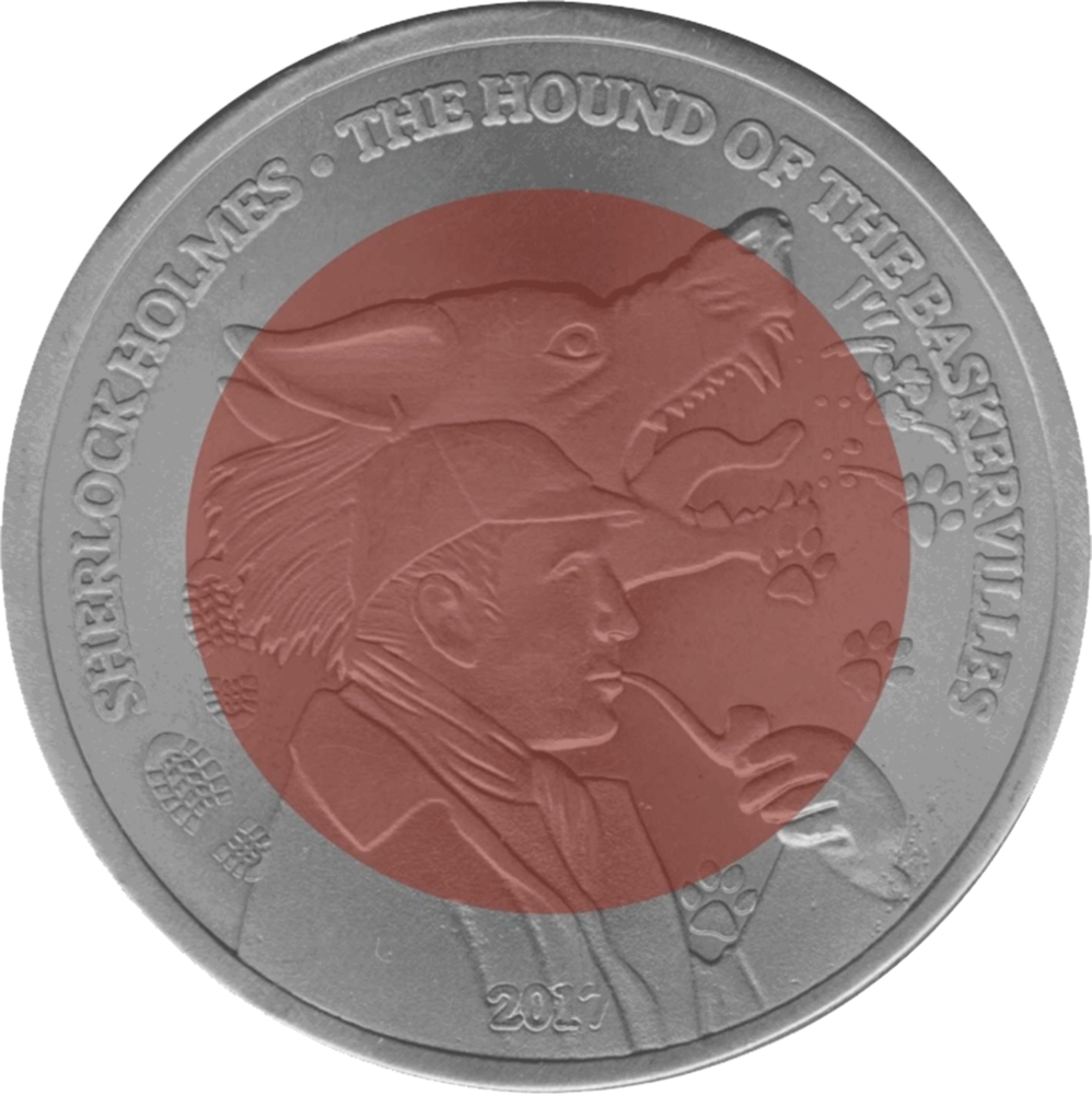 Sherlock Holmes Hound Baskervilles Coin PNG image