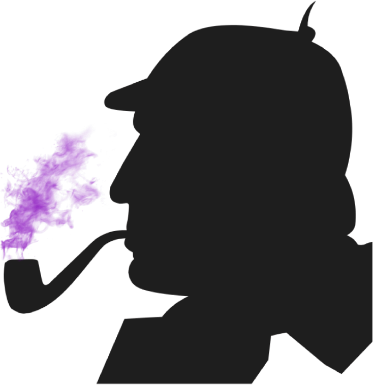 Sherlock Silhouettewith Pipe PNG image