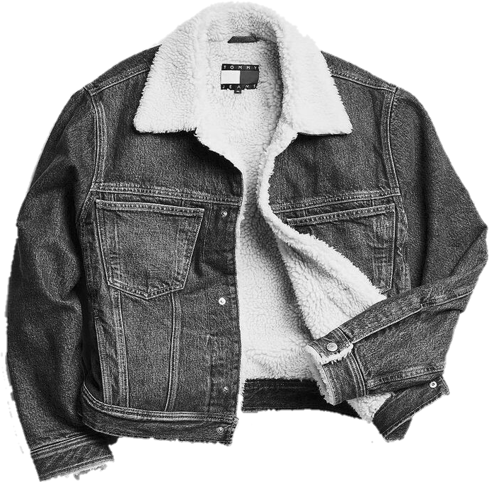 Sherpa Lined Denim Jacket PNG image