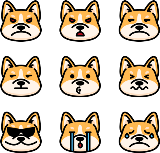 Shiba Inu Emoji Expressions PNG image