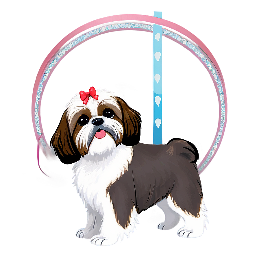 Shih Tzu With Ribbon Png 06242024 PNG image