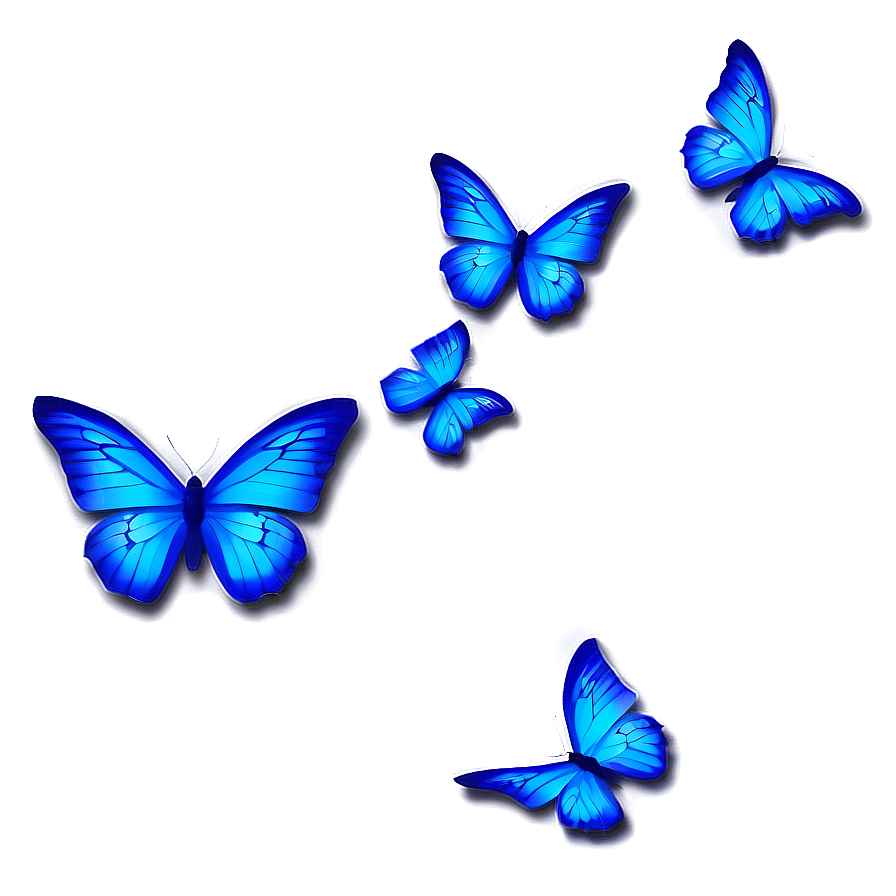 Shimmering Blue Butterflies Png 06132024 PNG image