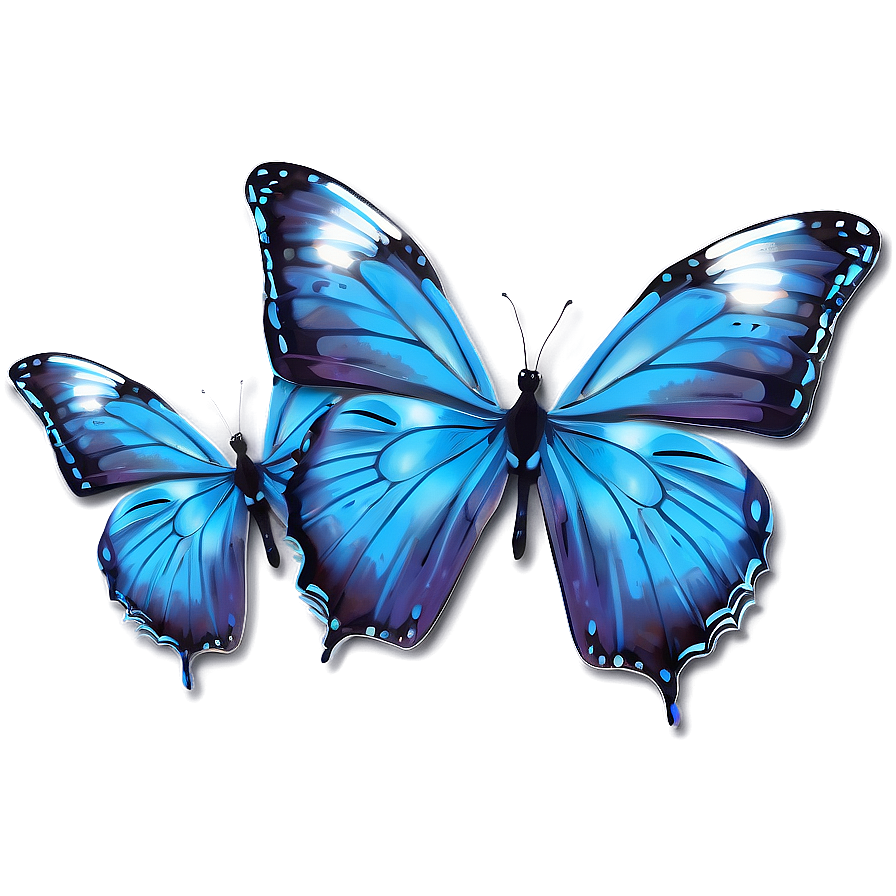 Shimmering Blue Butterflies Png Ily PNG image