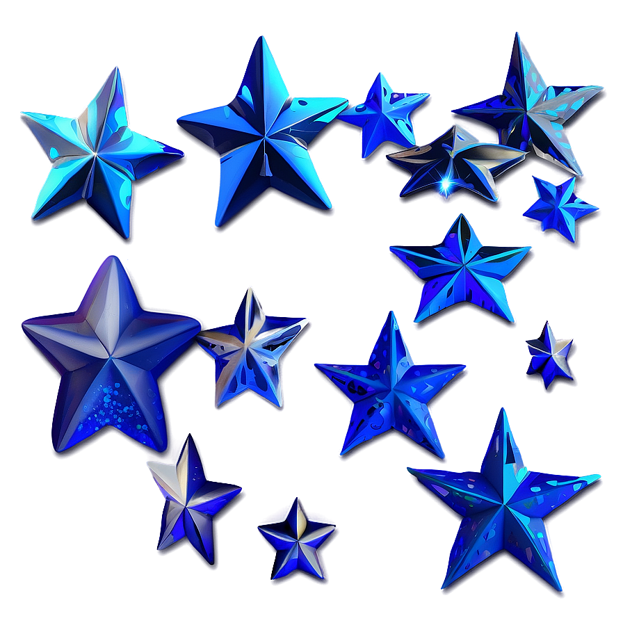 Shimmering Blue Stars Png 20 PNG image