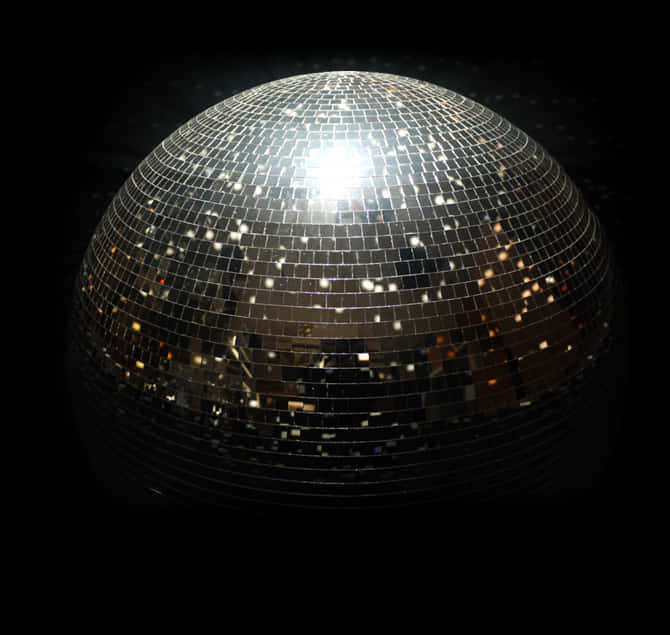 Shimmering Disco Ball Dark Background PNG image