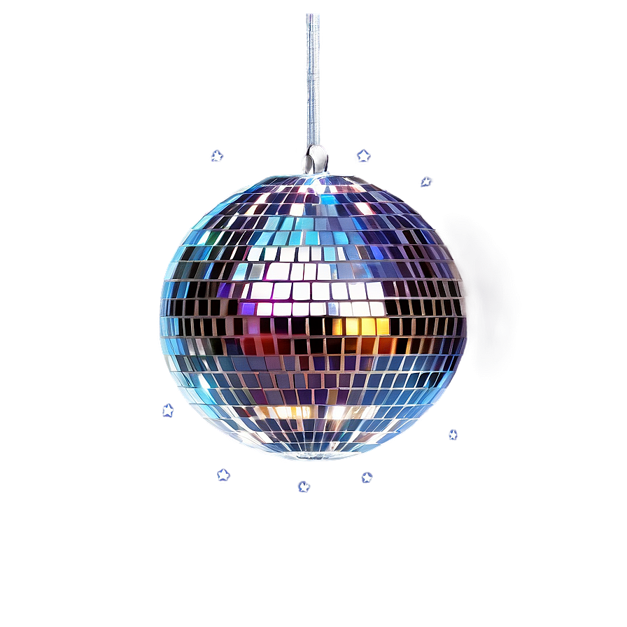 Shimmering Disco Ball Suspendedin Air PNG image