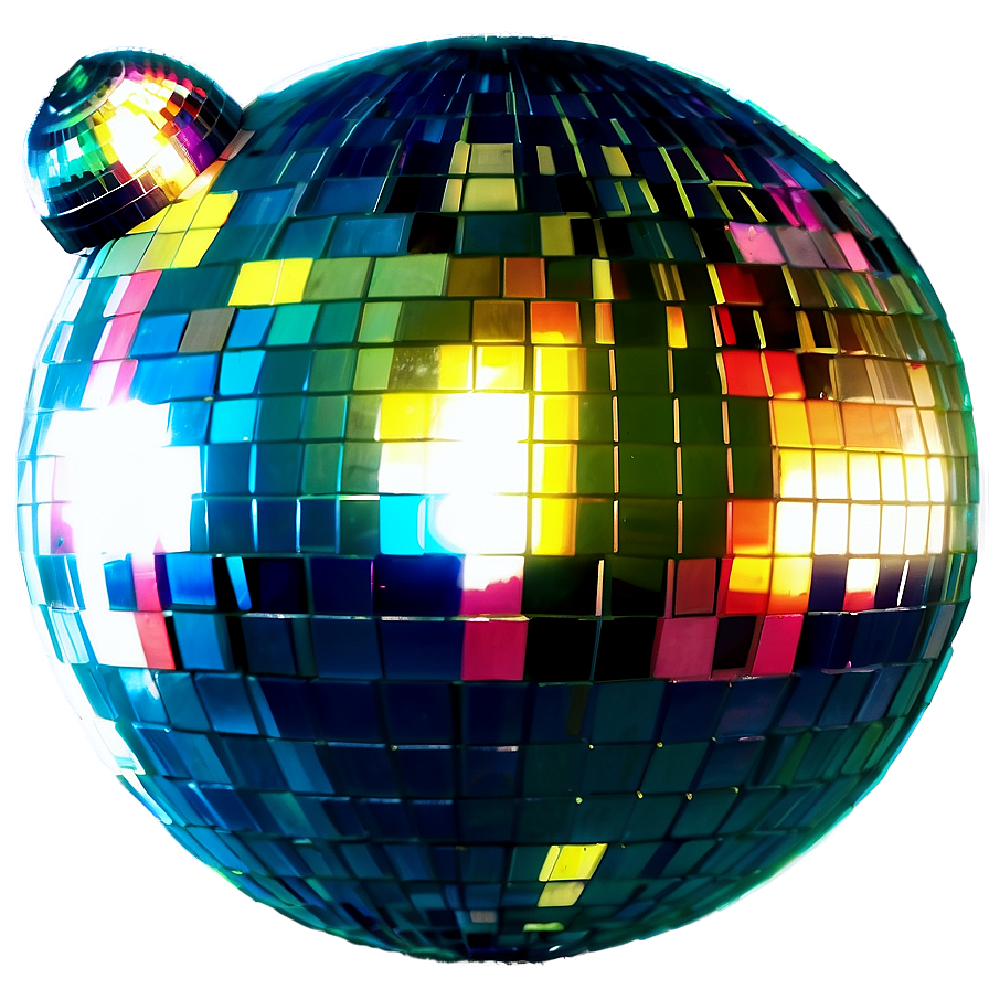 Shimmering Disco Ballswith Colorful Reflections PNG image