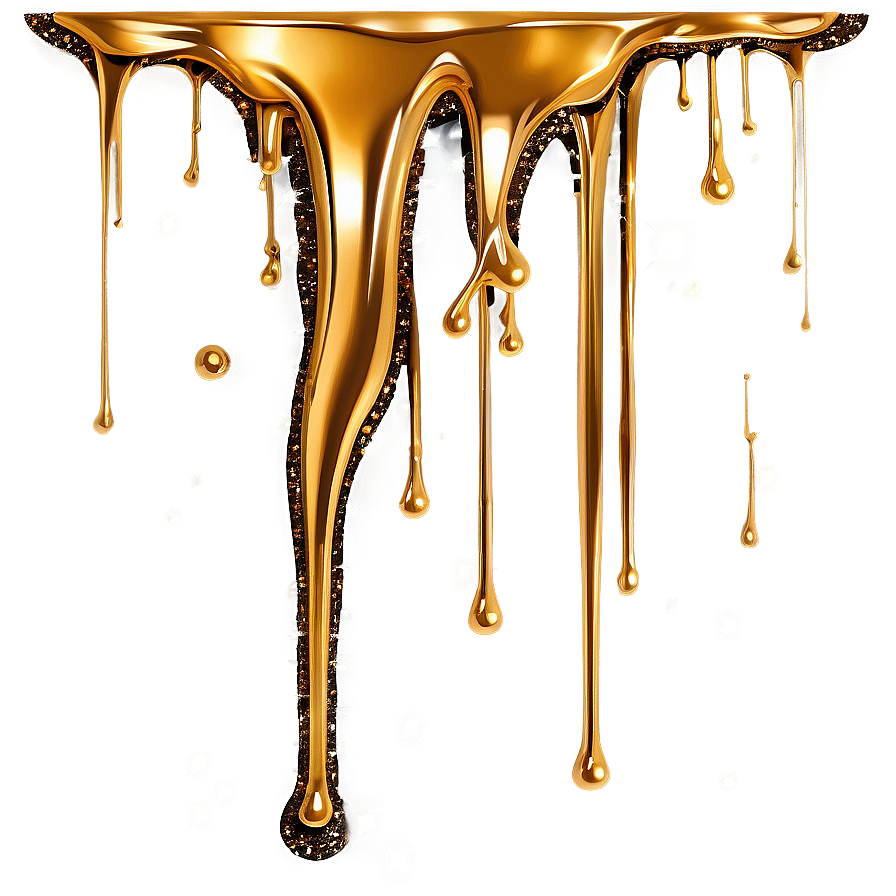 Shimmering Gold Glitter Drip Png 44 PNG image