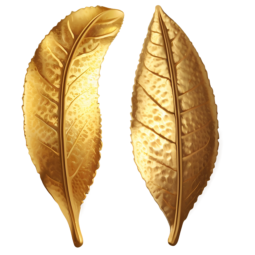 Shimmering Gold Leaves Png 06262024 PNG image