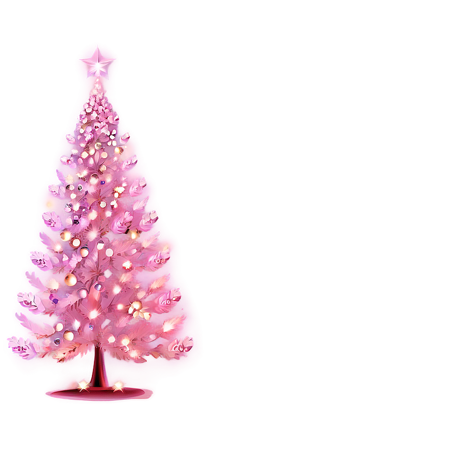 Shimmering Pink Christmas Tree Png 06122024 PNG image