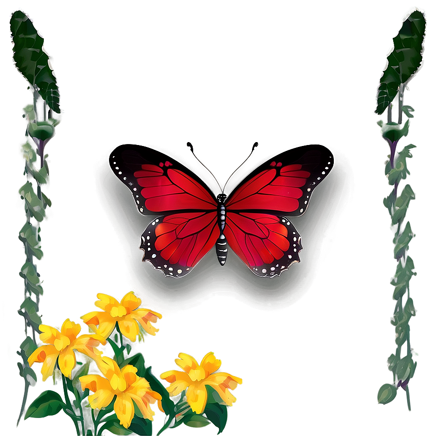 Shimmering Red Butterfly Png 54 PNG image