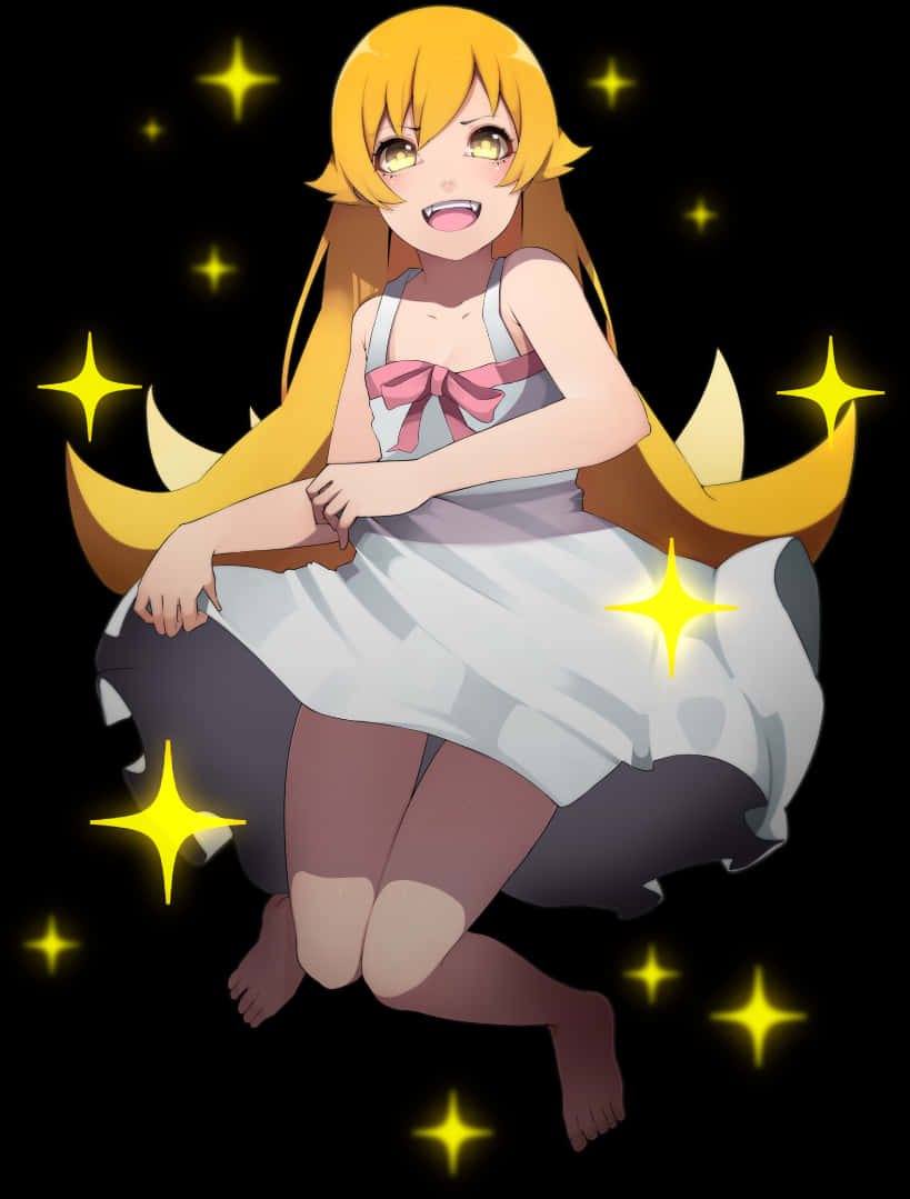 Shinobu Sparkling Smile Anime Character PNG image