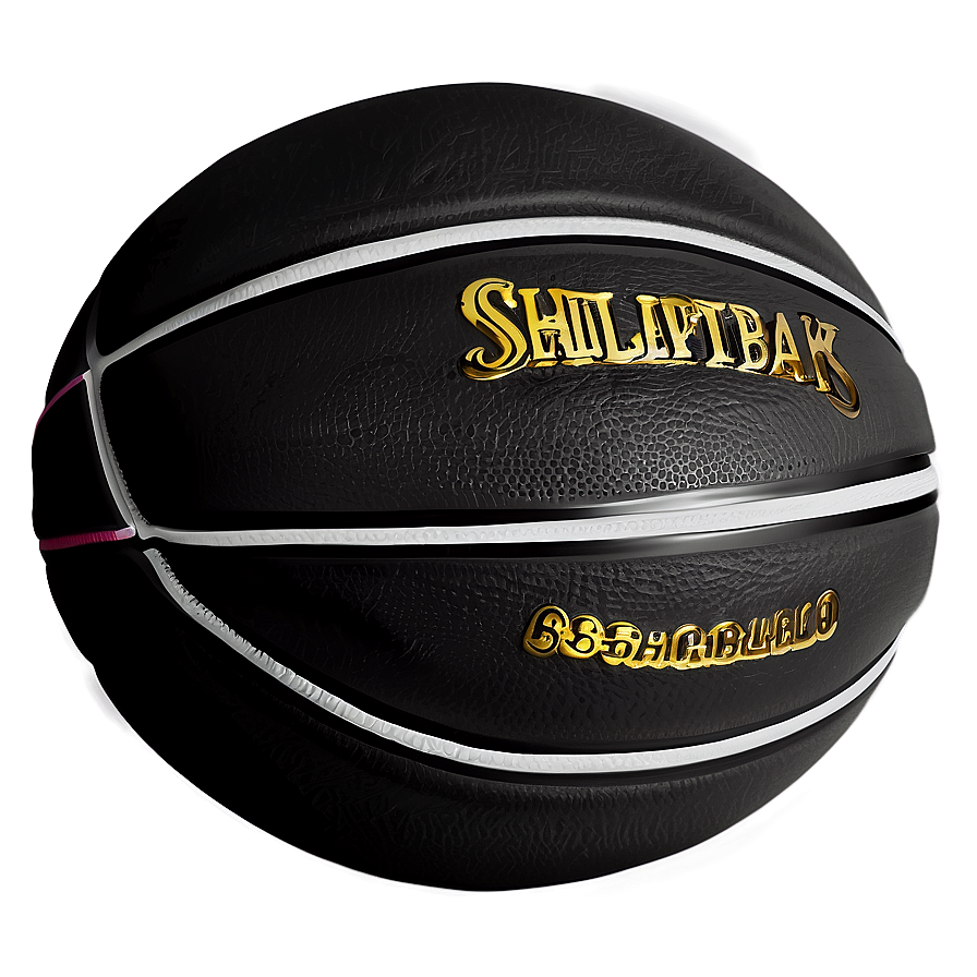 Shiny Black Basketball Artwork Png 51 PNG image