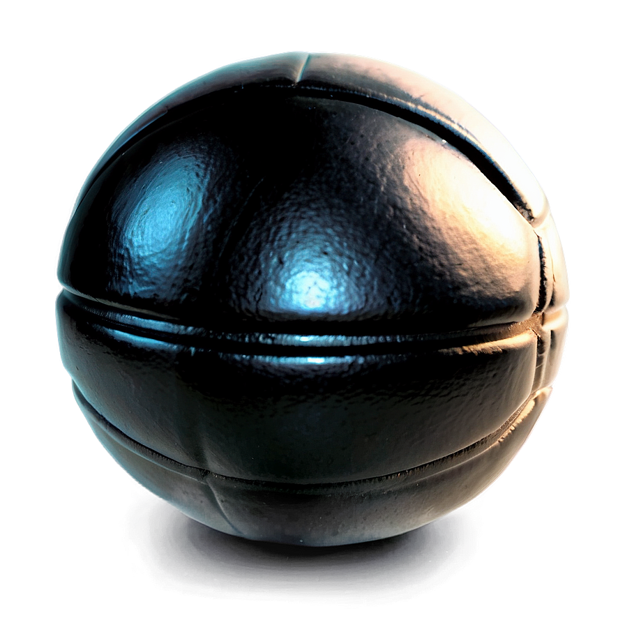 Shiny Black Basketball Artwork Png 9 PNG image