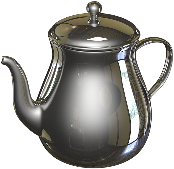 Shiny Black Teapot3 D Render PNG image