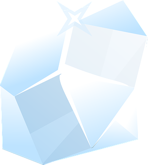Shiny Blue Crystal Illustration PNG image