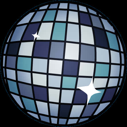 Shiny Disco Ball Illustration PNG image