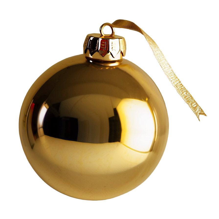 Shiny Gold Christmas Bauble Png 23 PNG image