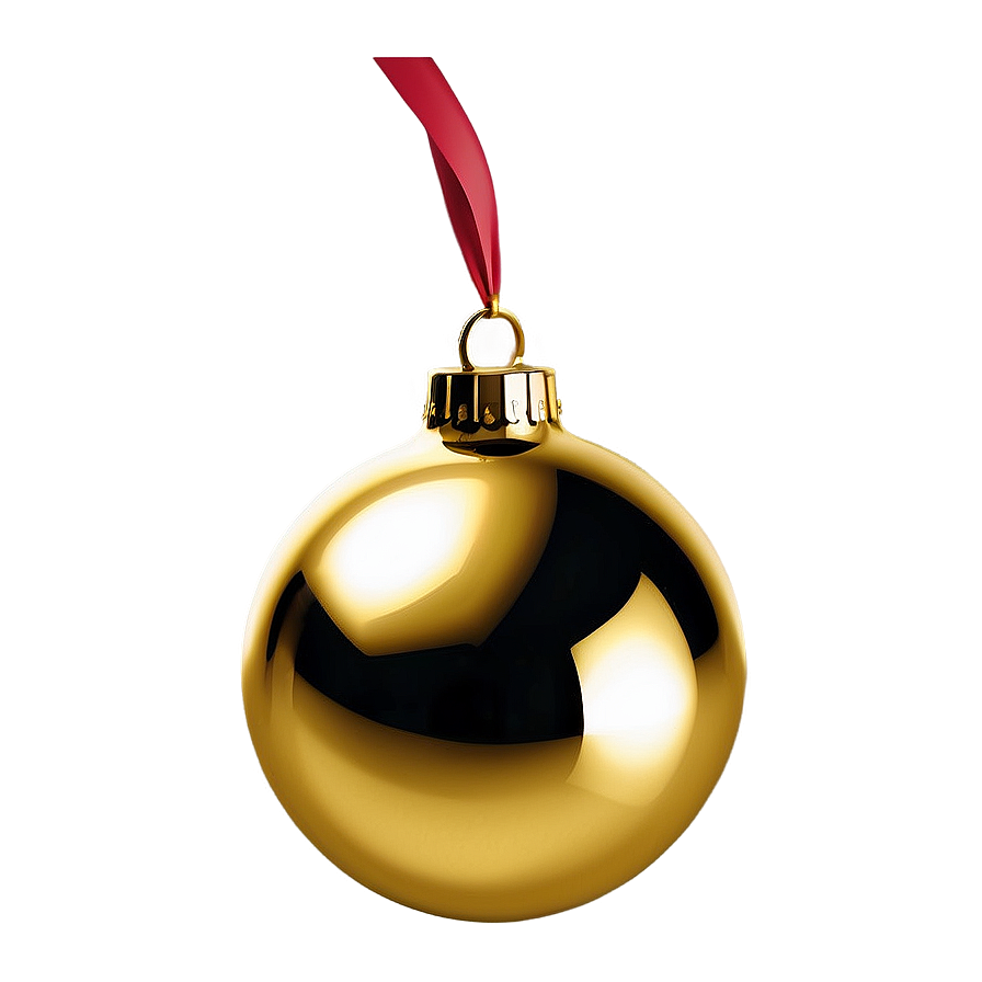 Shiny Gold Christmas Bauble Png Jve PNG image