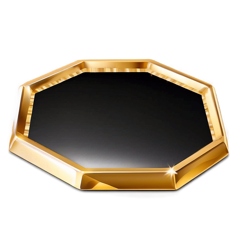 Shiny Gold Octagon Png 06122024 PNG image