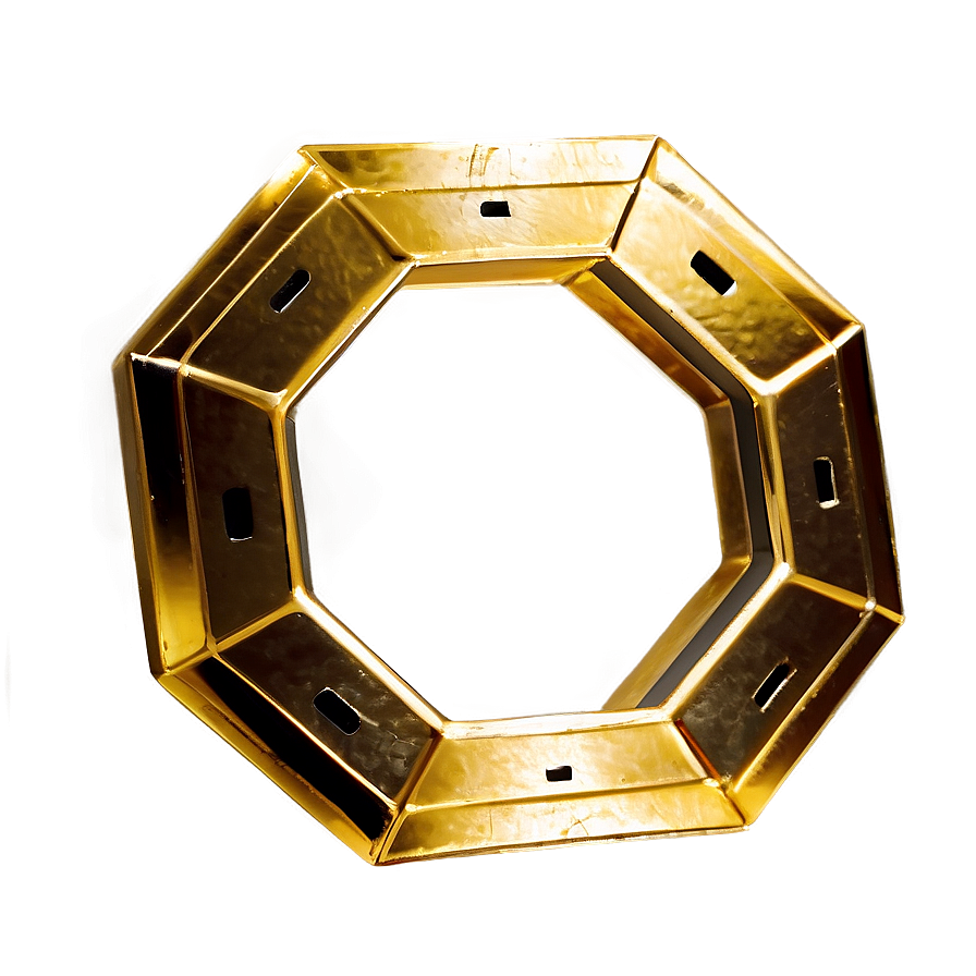 Shiny Gold Octagon Png 06122024 PNG image