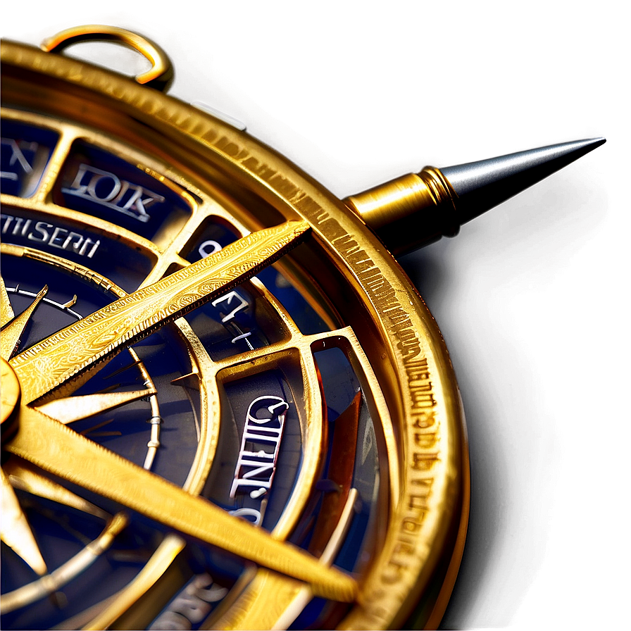 Shiny Golden Compass Png 11 PNG image