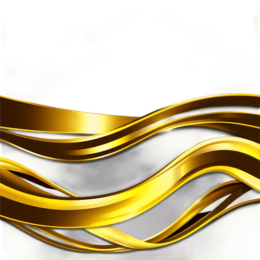 Shiny Golden Wavy Lines Png 06212024 PNG image