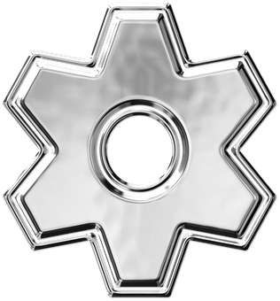 Shiny Metal Gear Shape PNG image