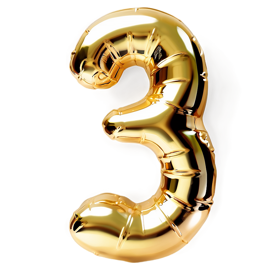 Shiny Number 3 Gold Png 05252024 PNG image
