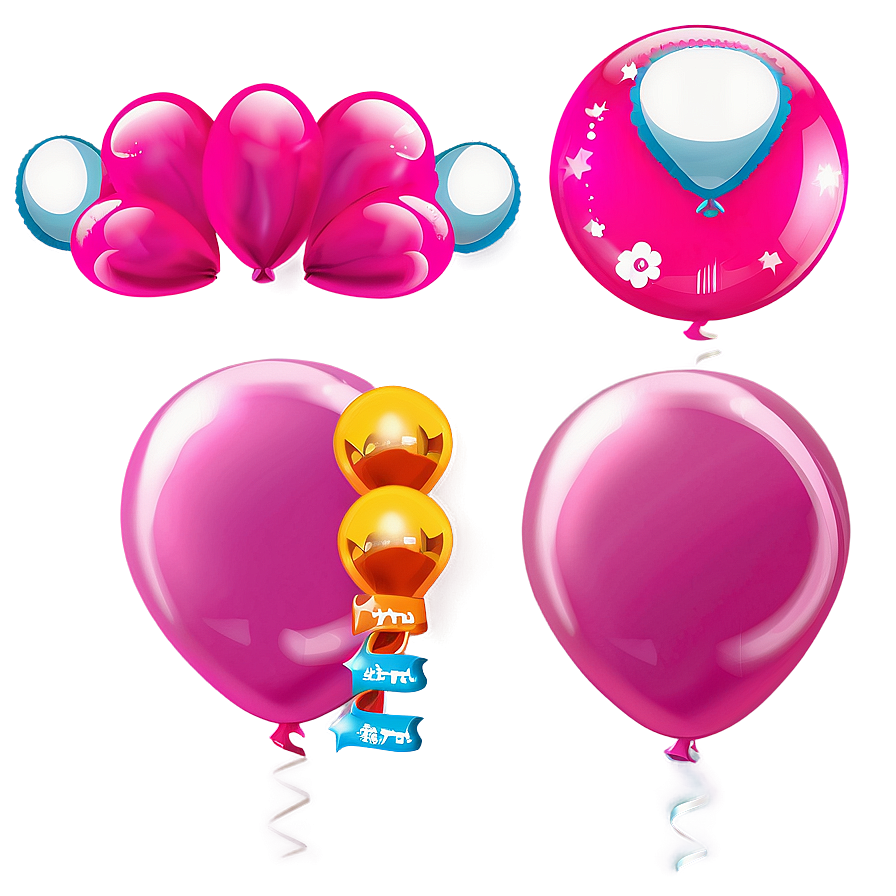 Shiny Pink Balloons Decoration Png Ahm79 PNG image