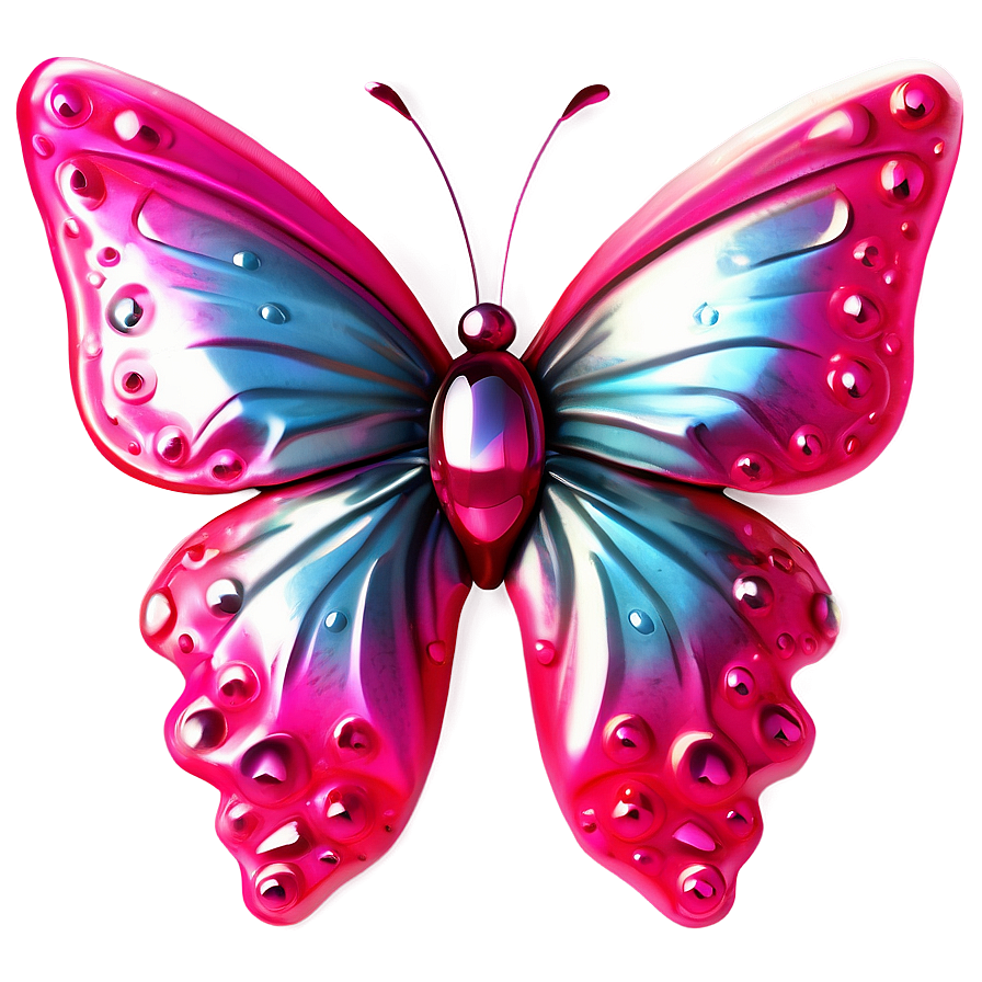 Shiny Pink Butterfly Decoration Png 05232024 PNG image