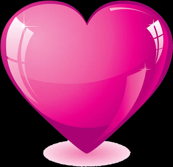 Shiny Pink Heart Graphic PNG image