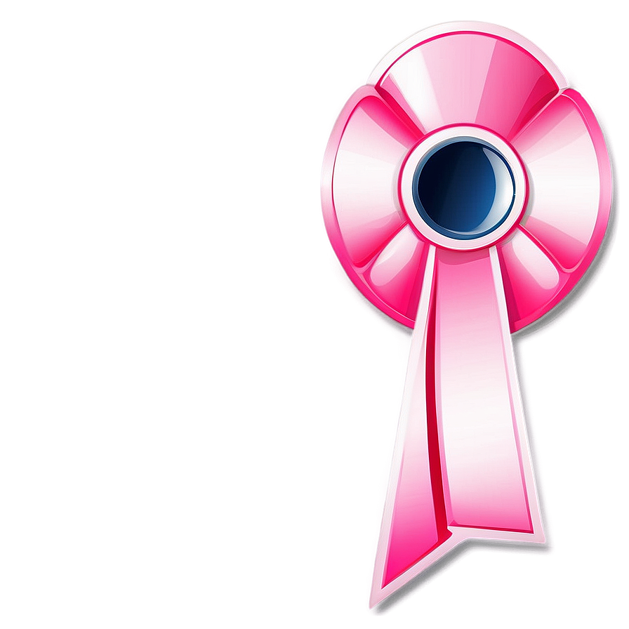 Shiny Pink Ribbon Emblem Png Kqq41 PNG image