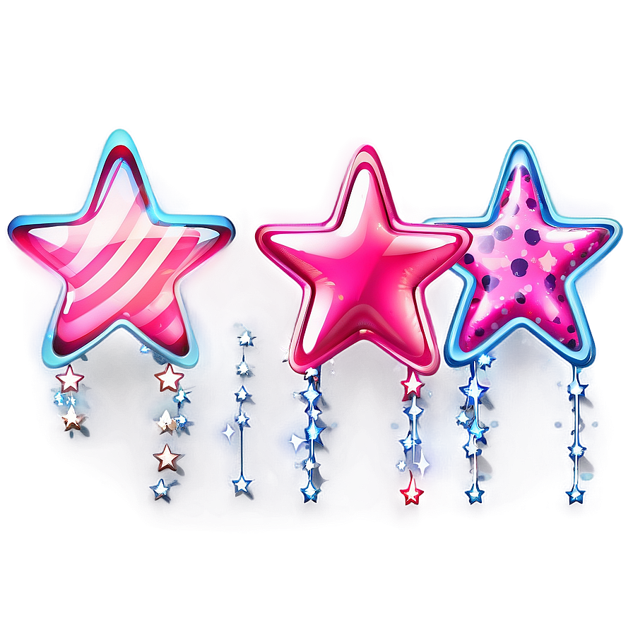 Shiny Pink Stars Png 16 PNG image