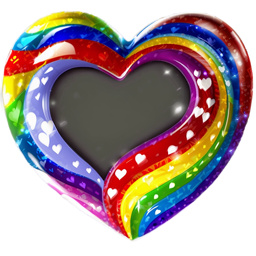 Shiny Rainbow Heart Png Uei35 PNG image