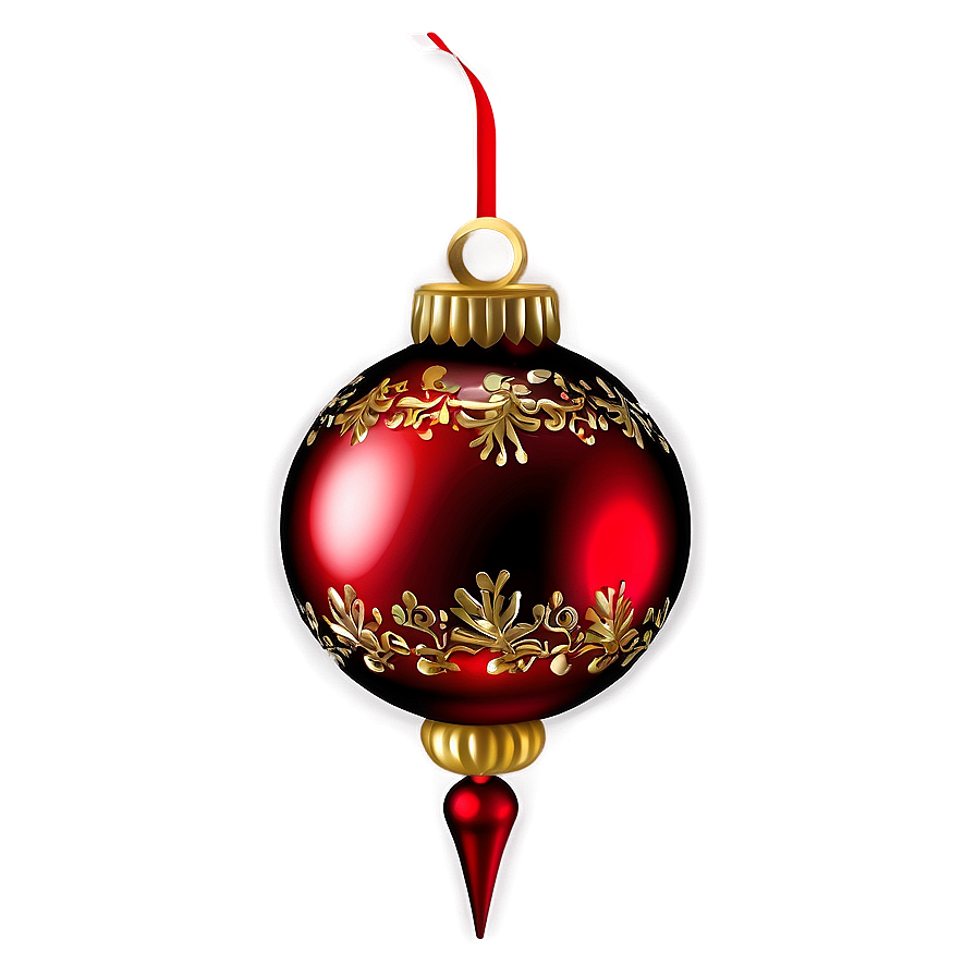 Shiny Red Christmas Ornament Png Xua PNG image