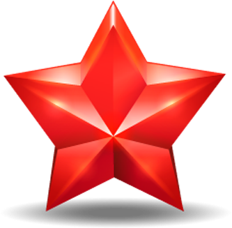 Shiny Red Star Graphic PNG image