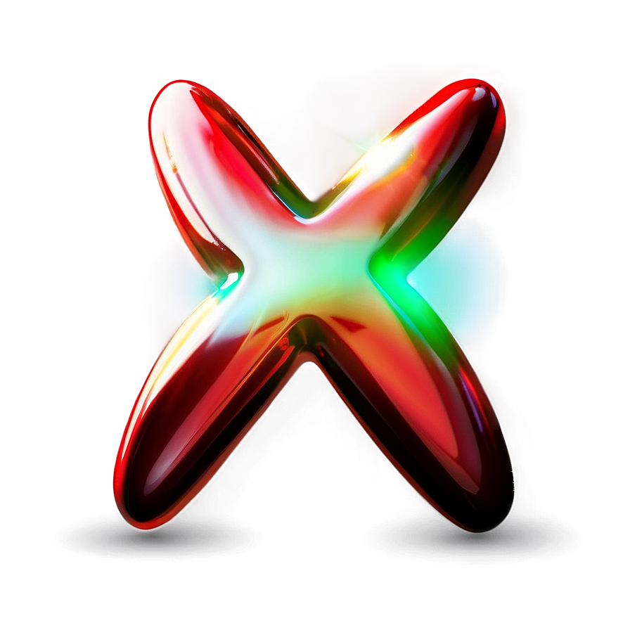 Shiny Red X Graphic Png 96 PNG image