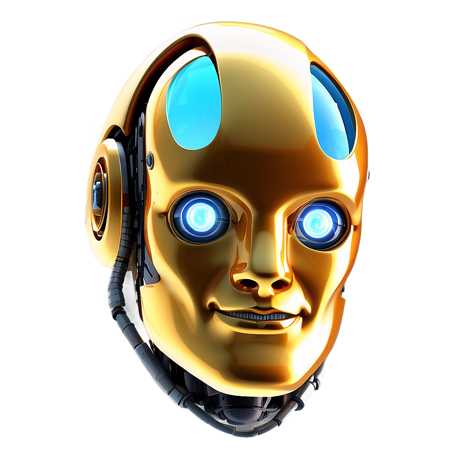 Shiny Robot Head Png 06212024 PNG image