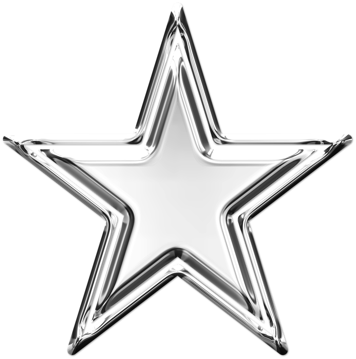 Shiny Silver Star PNG image
