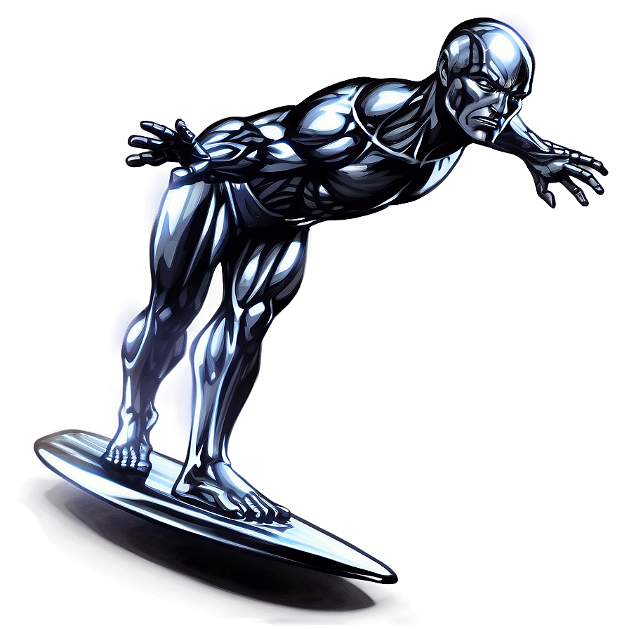 Shiny Silver Surfer Illustration Png Yut82 PNG image