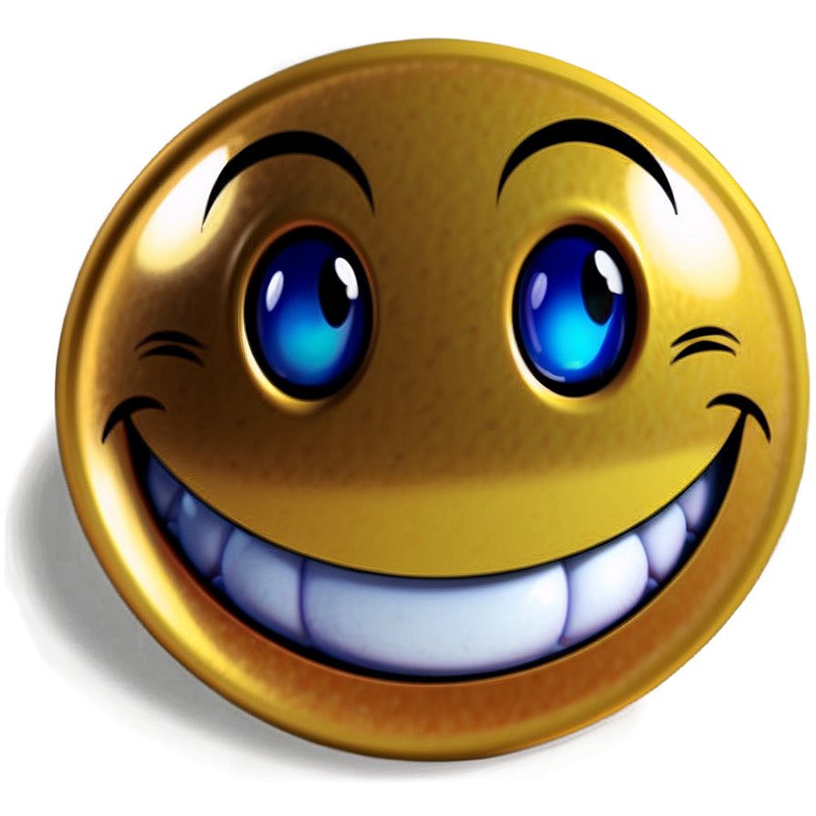 Shiny Smiley Face Sticker Png 06272024 PNG image