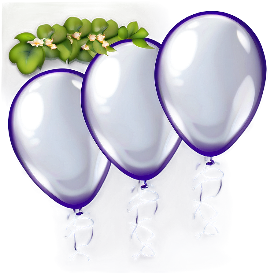 Shiny White Balloons Png 06122024 PNG image