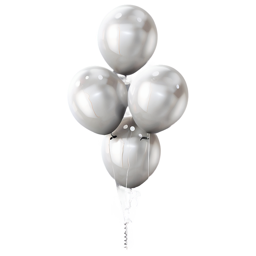 Shiny White Balloons Png 06122024 PNG image