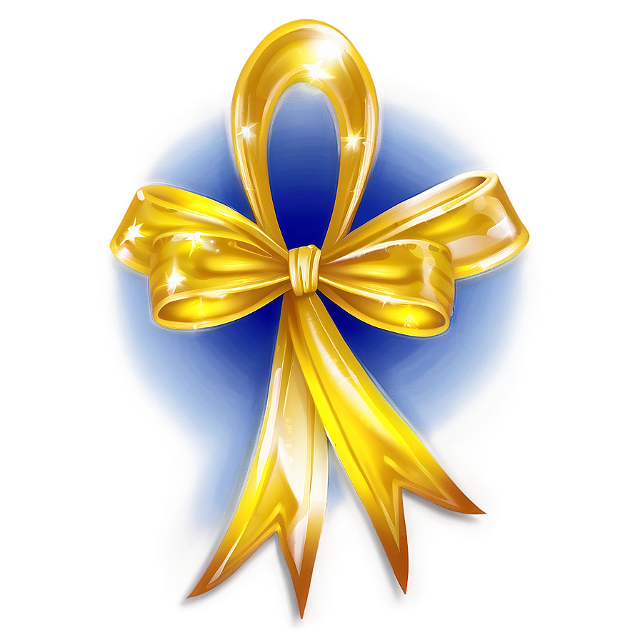 Shiny Yellow Ribbon Design Png 06262024 PNG image