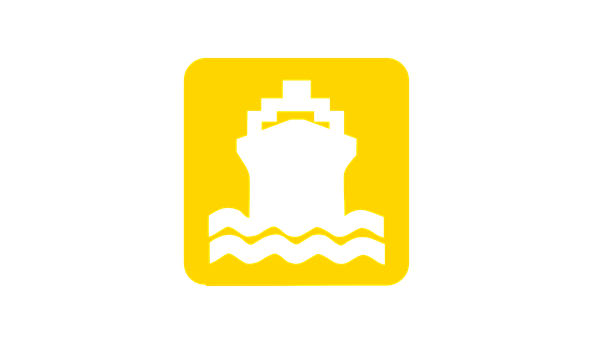 Ship Silhouette Icon Yellow Background PNG image