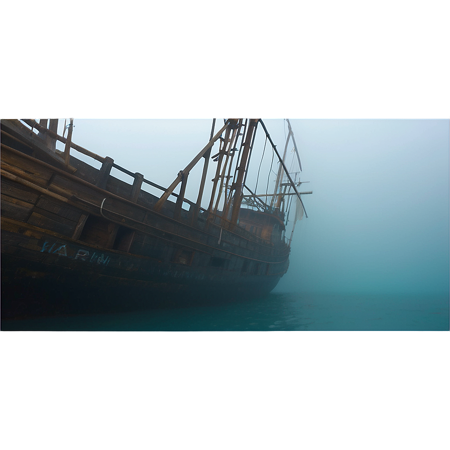 Shipwreck In Foggy Waters Png 06212024 PNG image